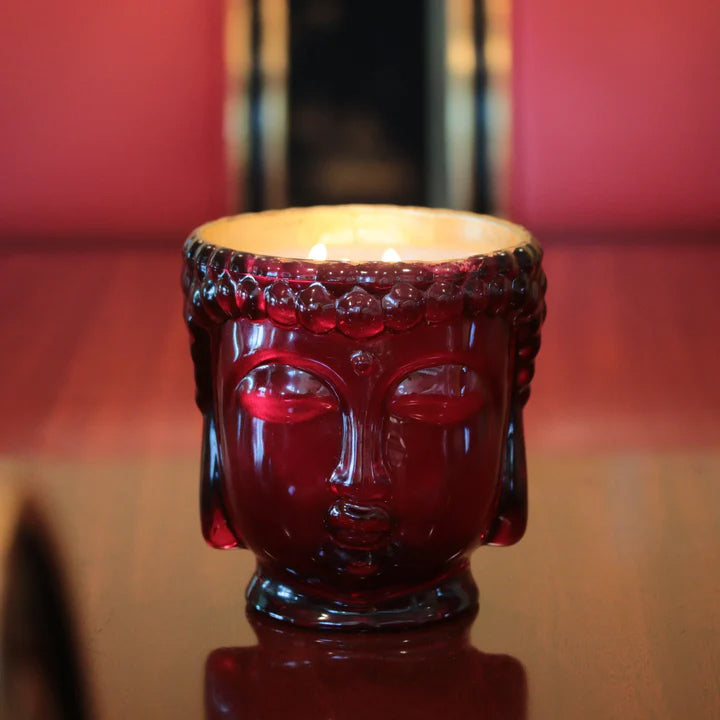 Elizabeth II | 24K Gold Ruby Red Glass Buddha Candle