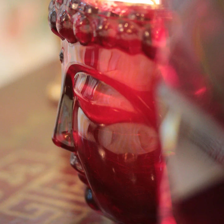 Elizabeth II | 24K Gold Ruby Red Glass Buddha Candle